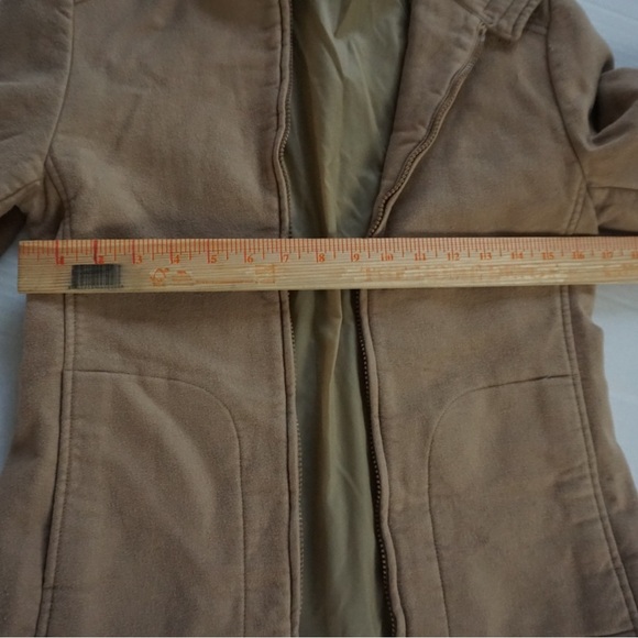 Beige zipper jacket Italian Sisley soft jacket cotton blend sand colored jacket - Picture 3 of 9
